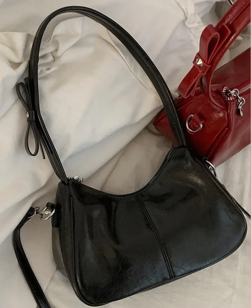Y2k Shoulder Purse Womens Shoulder Bag Bow Bag Crossbody Bags Casual Purse Vegan Leather Bag Y2k Stuff