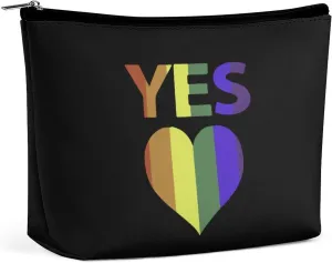Yes Vote in Marriage Equality Gay Pride Makeup Bag Portable Travel Cosmetic Bag Large Zipped Pouch PU Leather Organizer Bag Toiletry Bag, style, 202403273