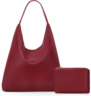 YFGBCX Slouchy Hobo Tote Bags for Women - Faux Leather Work & College Tote Handbags with Small Pouch
