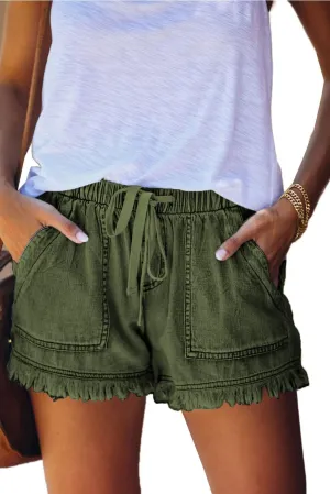 YOCUR Womens Lightweight Shorts Casual Baggy Trendy Short Pants Elastic Waist Drawstring Comfy Shorts