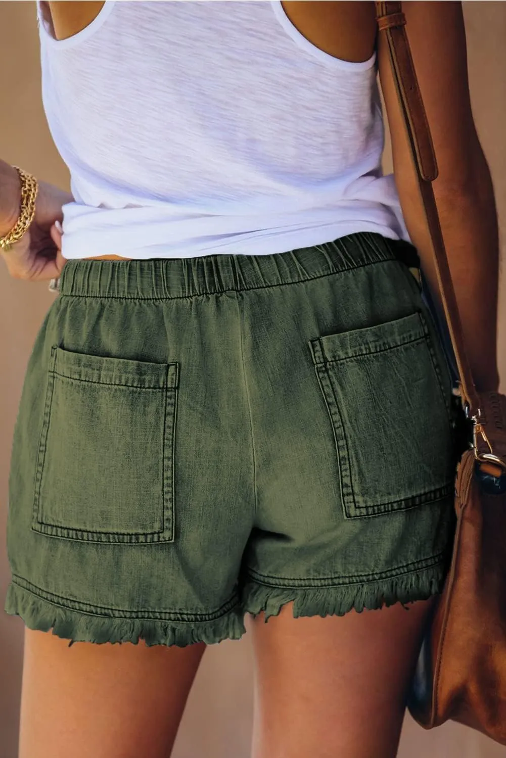 YOCUR Womens Lightweight Shorts Casual Baggy Trendy Short Pants Elastic Waist Drawstring Comfy Shorts