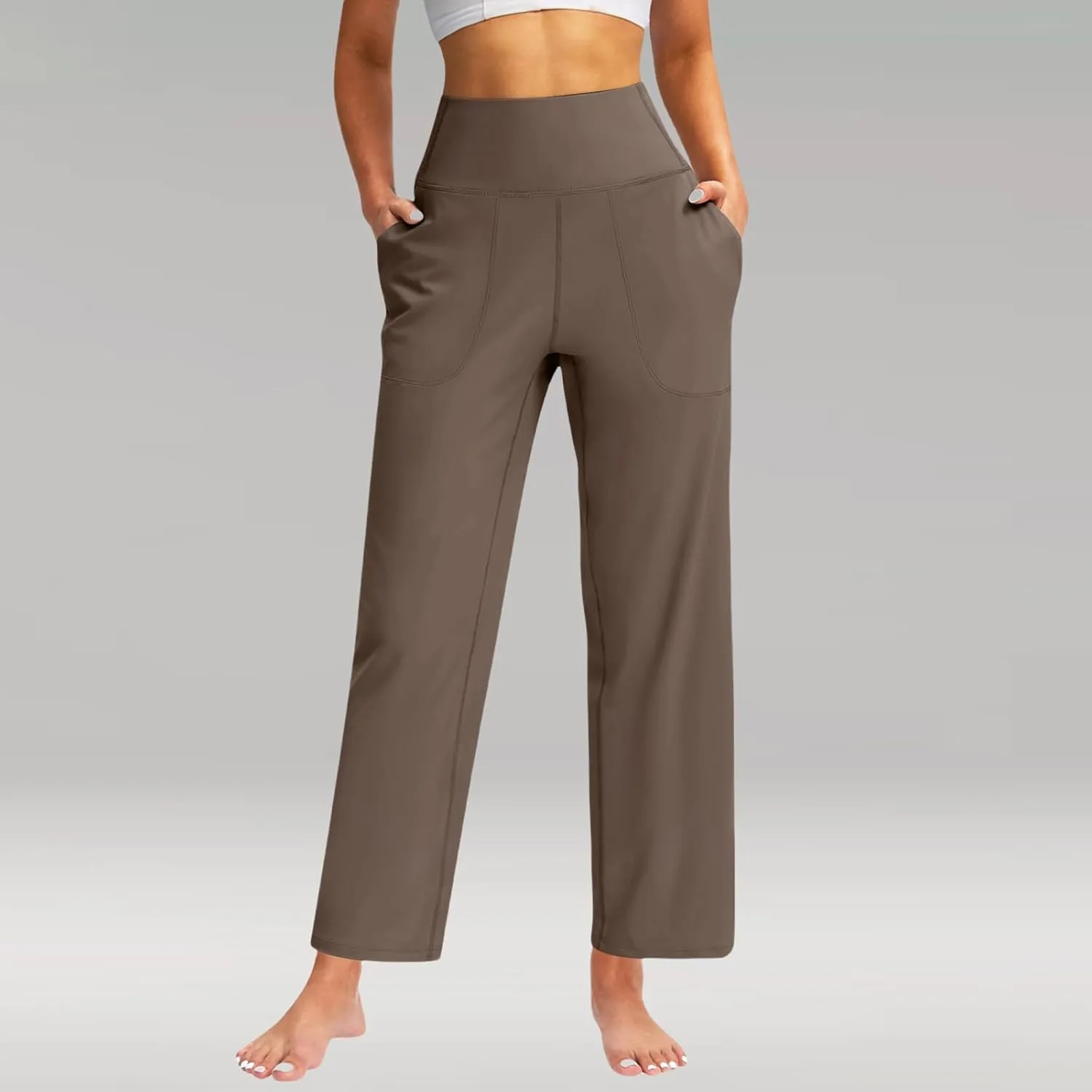 Yoga Pants for Women Elastic Waist Stretch Baggy Sweatpants Summer High Waist Workout Pants Wide Leg Pant 2025