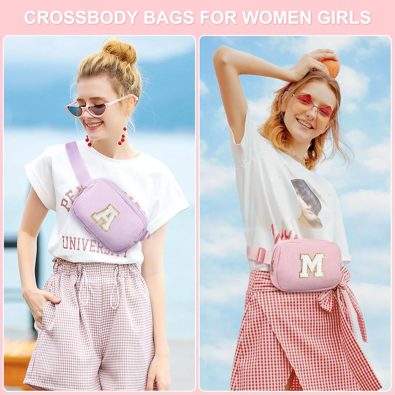 YOOLIFE Gifts for Girls Teen Girl - Kids Crossbody Bag for Girls Fanny Pack, Personalized Daughter Sister Birthday Gift for Teens, Purple Initial Belt Bag Teen Girl Stuff Waist Packs (Purple S)