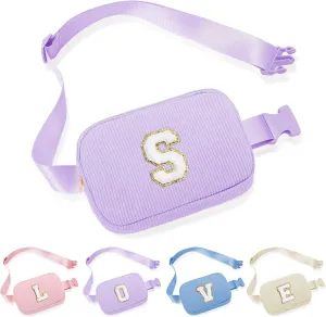 YOOLIFE Gifts for Girls Teen Girl - Kids Crossbody Bag for Girls Fanny Pack, Personalized Daughter Sister Birthday Gift for Teens, Purple Initial Belt Bag Teen Girl Stuff Waist Packs (Purple S)