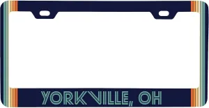 Yorkville Ohio Car Metal License Plate Frame Retro Design
