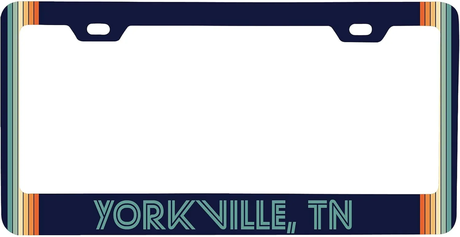 Yorkville Tennessee Car Metal License Plate Frame Retro Design
