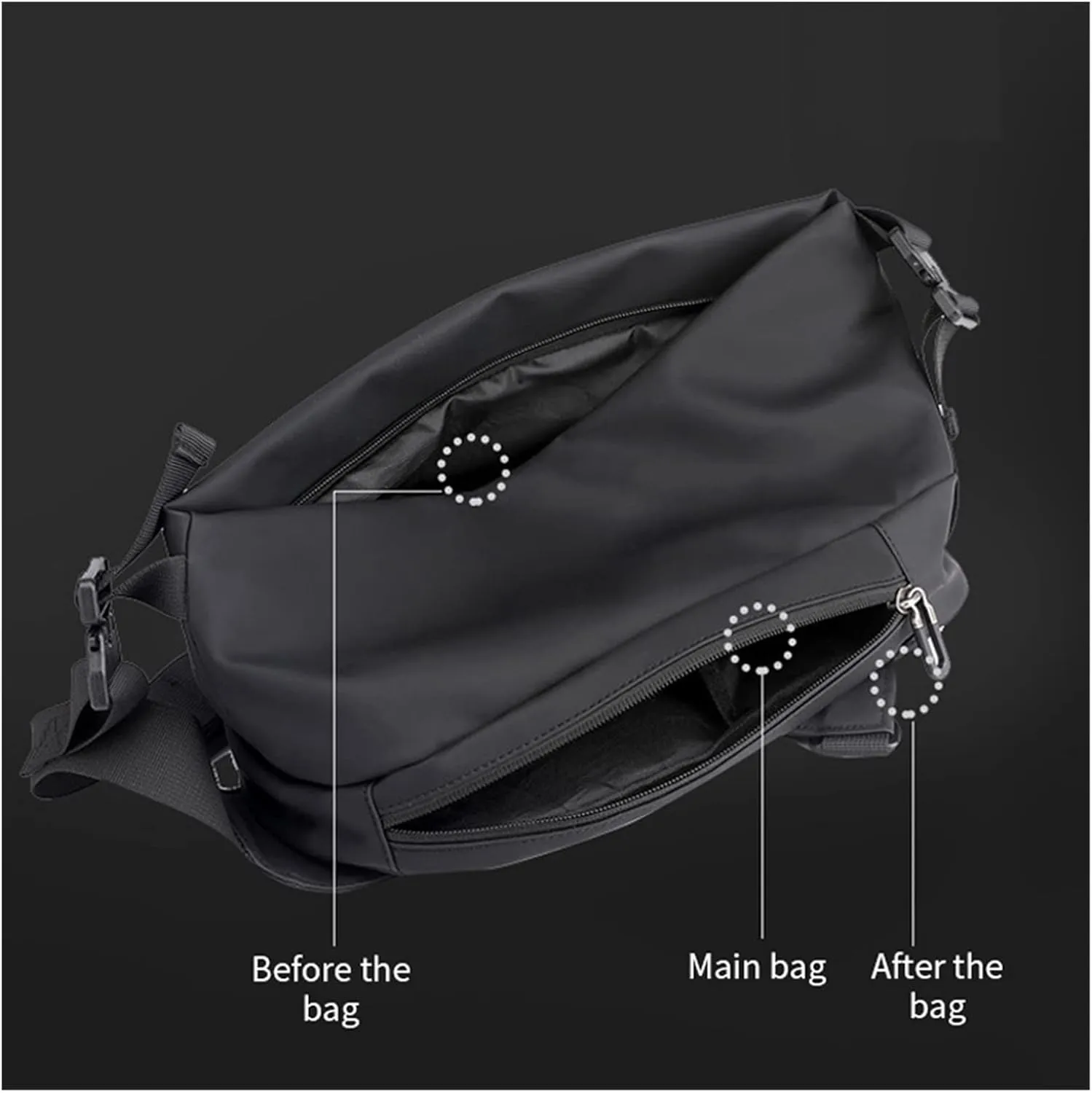 YOURNAME Waist Bag Teen Student Shoulder Bags Crossbody Travel Backpack Messenger Bag Men's Chest Bag(Black)