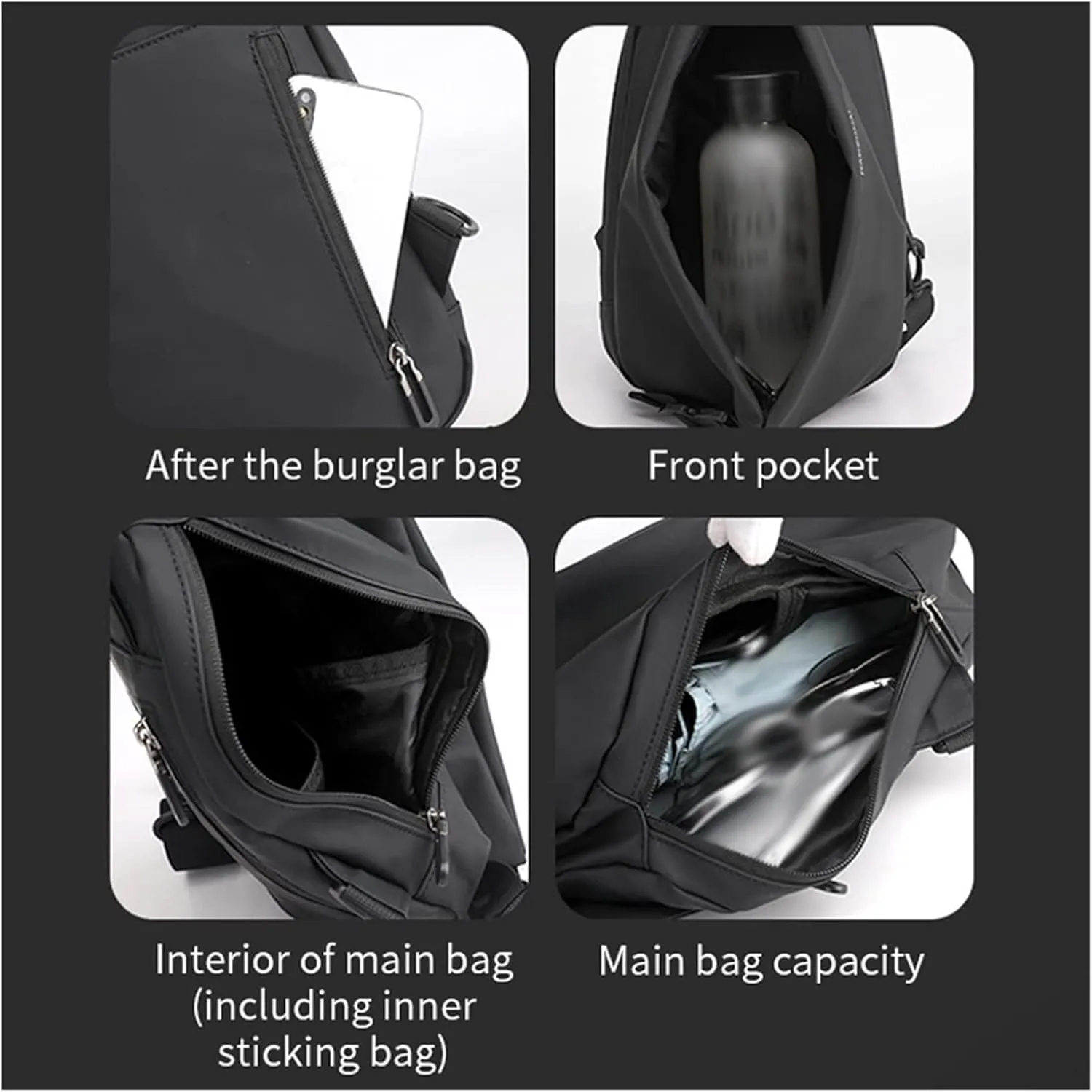 YOURNAME Waist Bag Teen Student Shoulder Bags Crossbody Travel Backpack Messenger Bag Men's Chest Bag(Black)