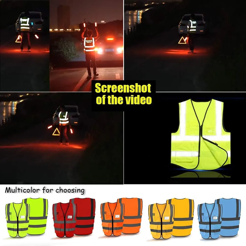 YOWESHOP High Visibility Reflective Safety Vest Customize Logo Workwear with Reflective Strips