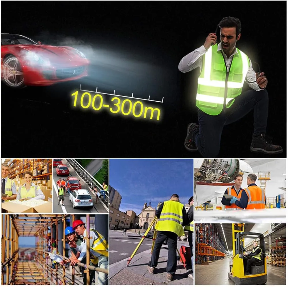 YOWESHOP High Visibility Reflective Safety Vest Customize Logo Workwear with Reflective Strips