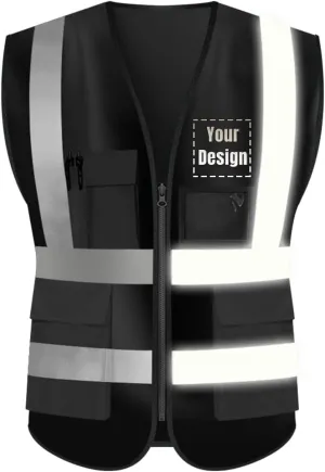 YOWESHOP High Visibility Reflective Safety Vest Customize Logo Workwear with Reflective Strips