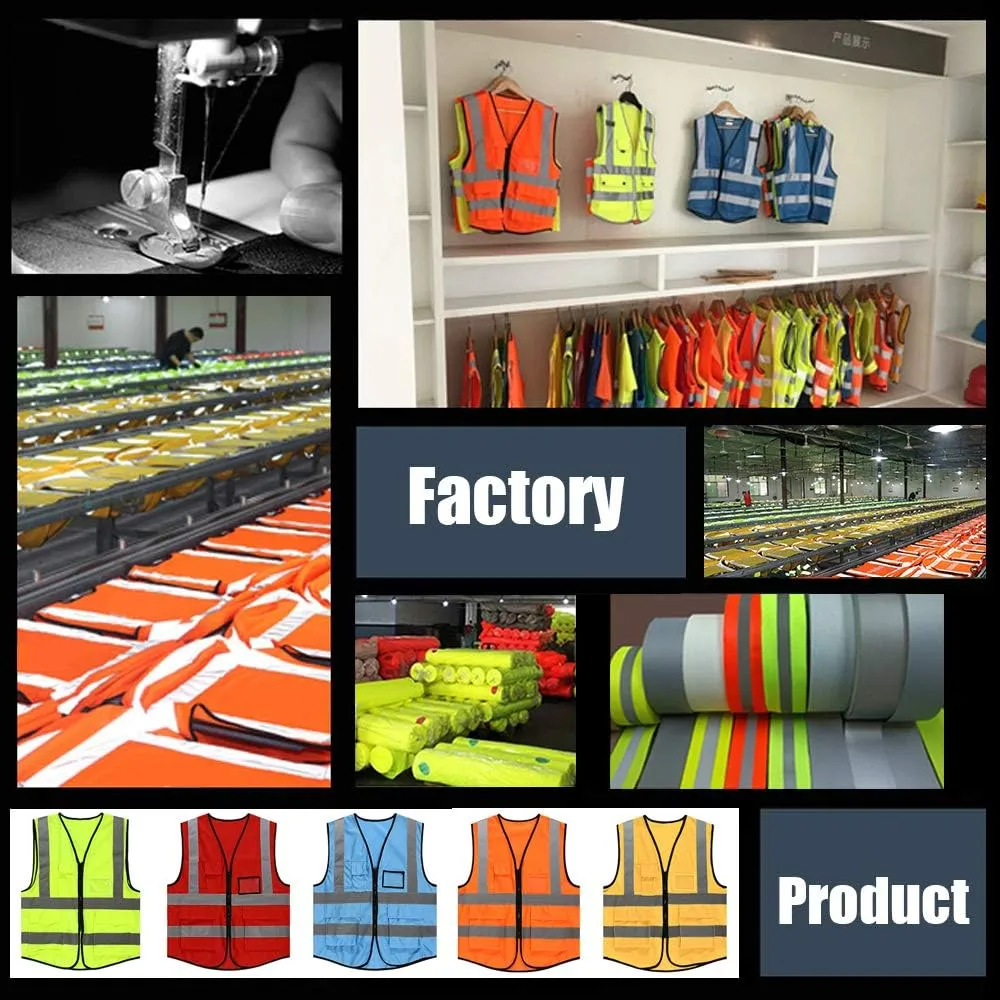 YOWESHOP High Visibility Reflective Safety Vest Customize Logo Workwear with Reflective Strips
