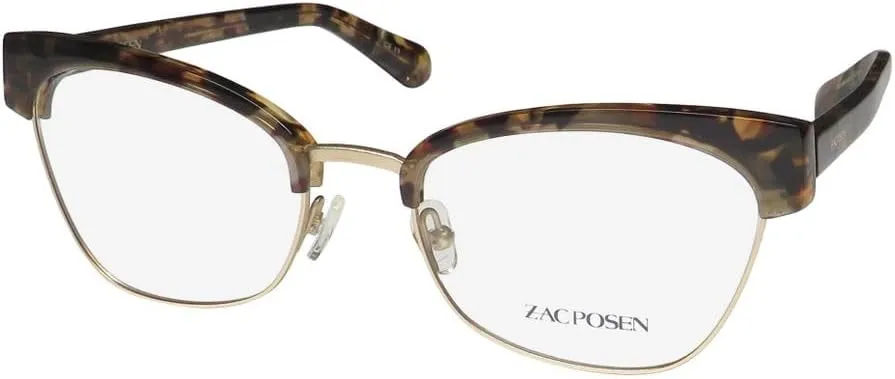 Zac Posen Livy Handmade American Designer Retro/Vintage Looks Heavy Upper Rim Eyeglass Frame/Glasses [53-18-135, tortoise]