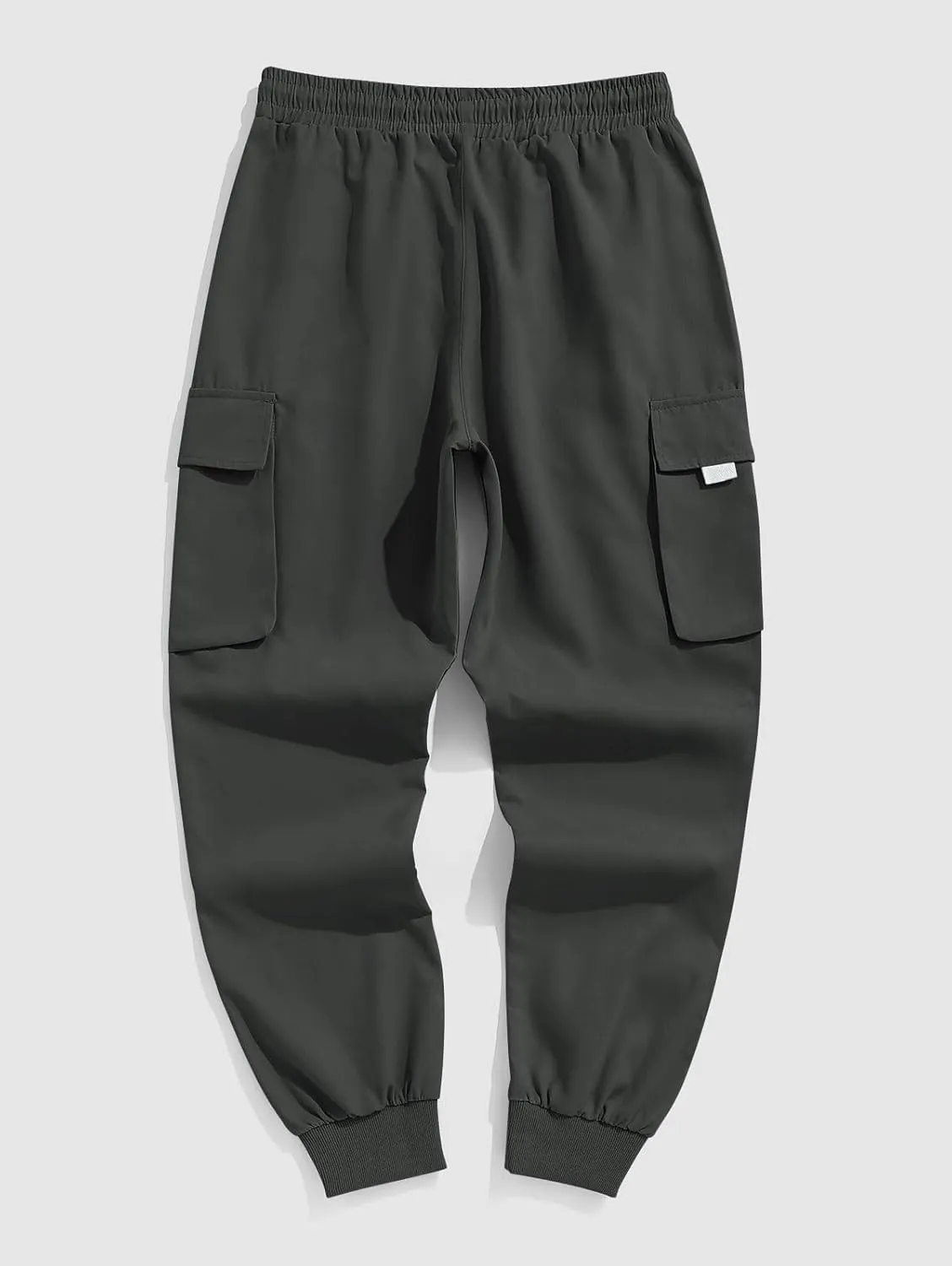 ZAFUL Men's Streetwear Cargo Pants with Flap Pockets & Drawstring Elastic Waist - Casual & Techwear Joggers