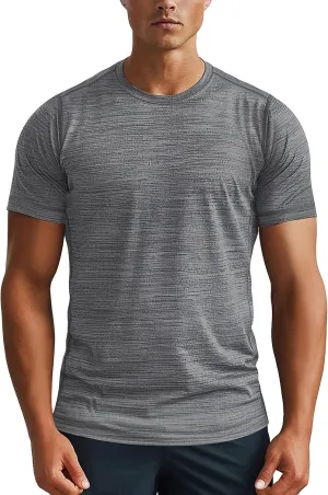 Zengjo Athletic Shirts for Men Quick Dry Short Sleeve Running Workout Gym T-Shirts Moisture Wicking Crewneck Tee