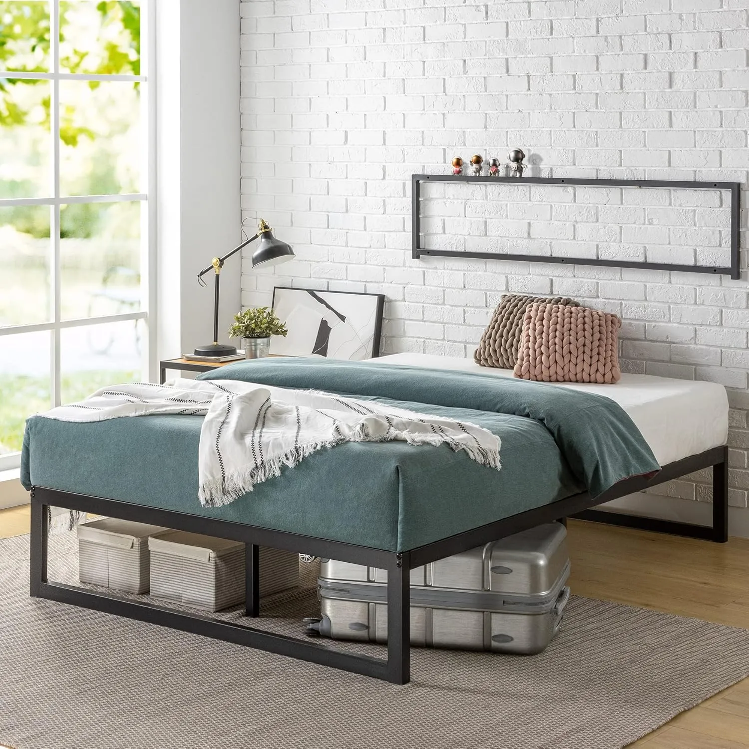 Zinus 10" Green Tea Memory Foam Mattress & ABEL Metal Platform Bed Frame, King