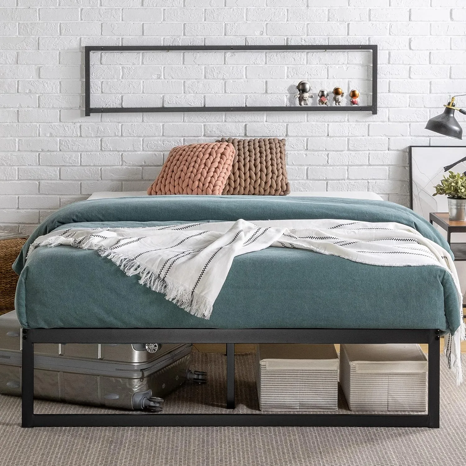Zinus 10" Green Tea Memory Foam Mattress & ABEL Metal Platform Bed Frame, King