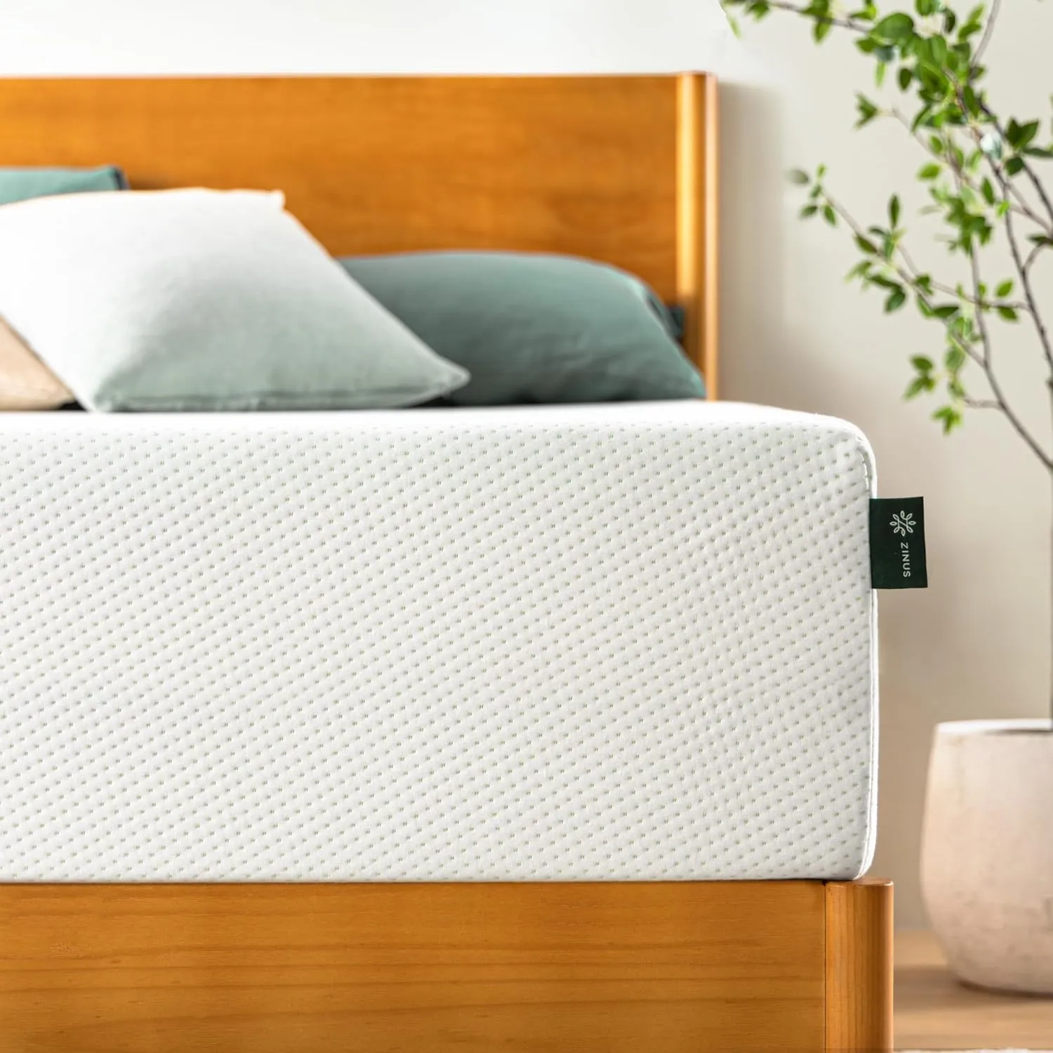 Zinus 10" Green Tea Memory Foam Mattress & ABEL Metal Platform Bed Frame, King