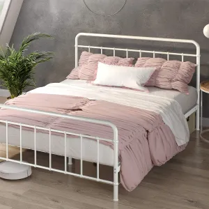 ZINUS Florence Full Panel Metal Platform Bed Frame, Mattress Foundation, No Box Spring Needed, Easy Assembly, White, Twin
