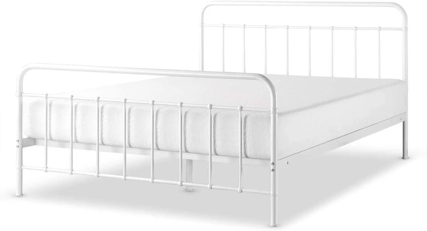 ZINUS Florence Full Panel Metal Platform Bed Frame, Mattress Foundation, No Box Spring Needed, Easy Assembly, White, Twin