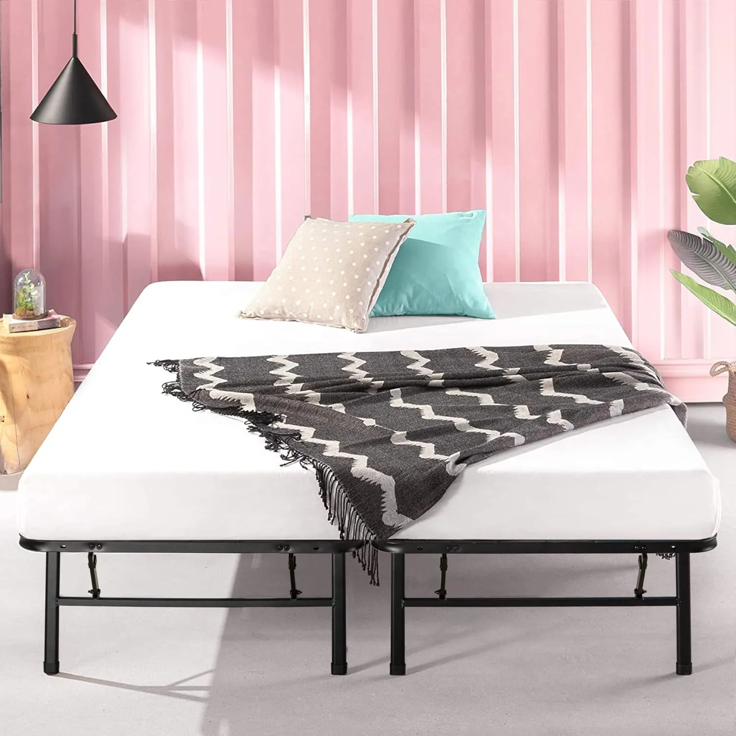 ZINUS SmartBase Tool-Free Assembly Mattress Foundation, 14 Inch Metal Platform Bed Frame, No Box Spring Needed, Sturdy Steel Frame, Underbed Storage, Queen