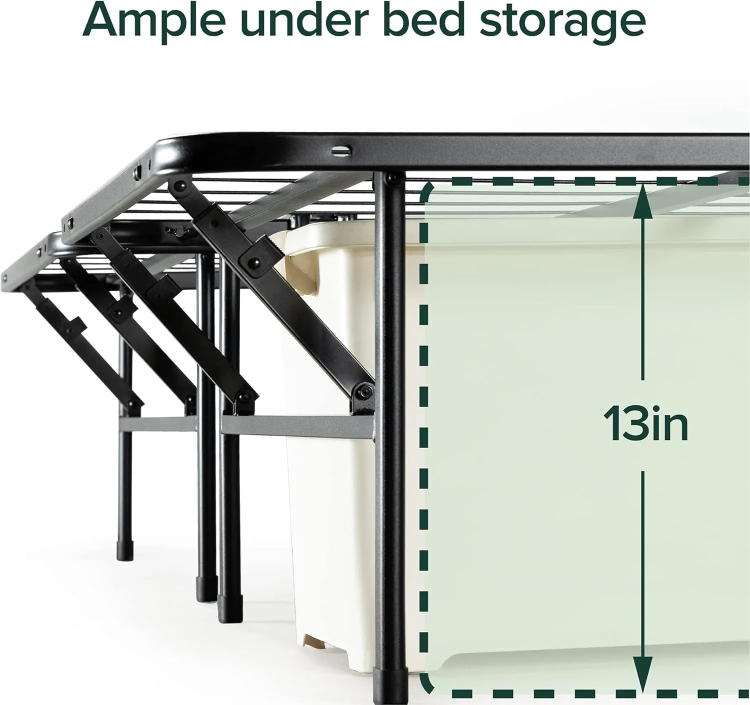 ZINUS SmartBase Tool-Free Assembly Mattress Foundation, 14 Inch Metal Platform Bed Frame, No Box Spring Needed, Sturdy Steel Frame, Underbed Storage, Queen