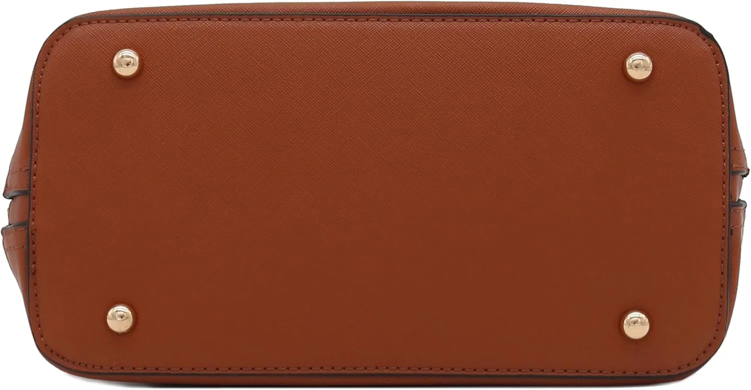 Zip-Around Saffiano Classic Dome Satchel