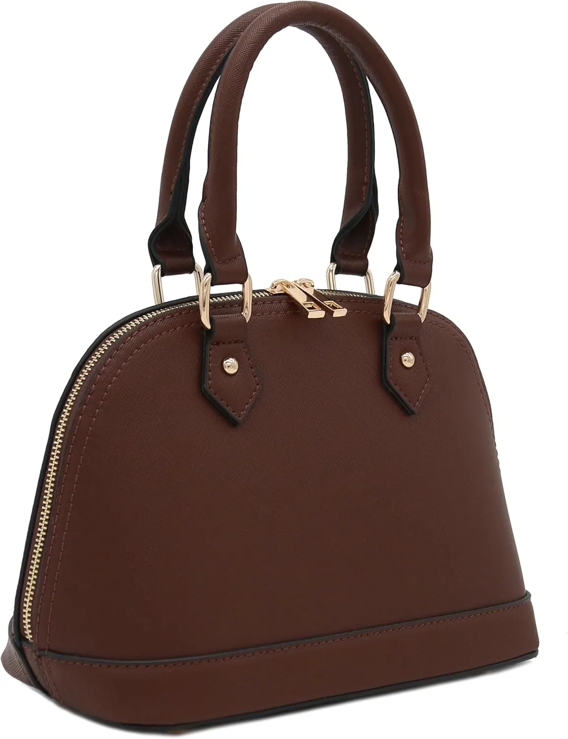 Zip-Around Saffiano Classic Dome Satchel