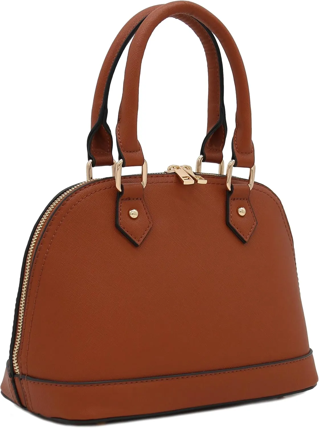 Zip-Around Saffiano Classic Dome Satchel