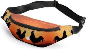 Zipper Fanny Pack for Men Women Fashion Waist Bag Stylish Crossbody Bags with Adjustable Strap Animal Chickens Travel Chest Bags Belt Bags for Running Hiking Workout Cycling