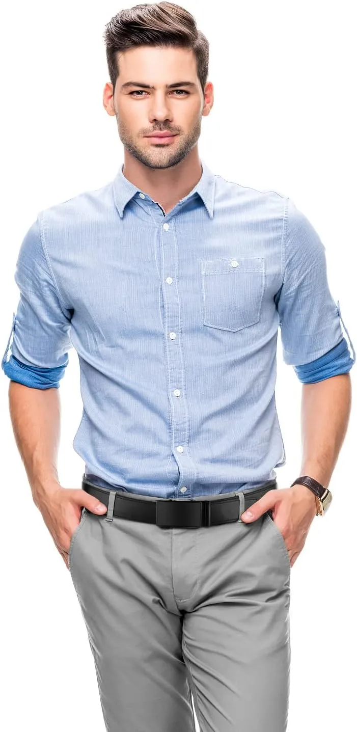 Zitahli Belt Men, Ratchet Belt Dress with 1 3/8" Premium Leather,Slide Belt with Easier Adjustable Automatic Buckle