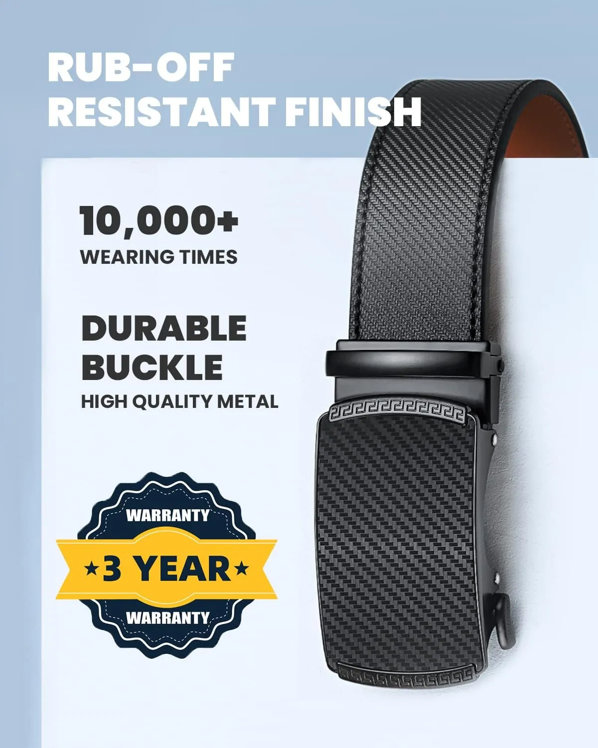 Zitahli Belt Men, Ratchet Belt Dress with 1 3/8" Premium Leather,Slide Belt with Easier Adjustable Automatic Buckle
