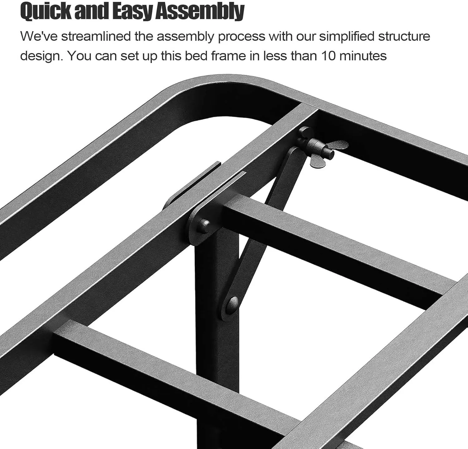ZIYOO Heavy Duty Folding Bed Frame Queen Size, 14" High Sturdy Steel Slats Support for Mattress, Metal Platform Bed Frame Queen Size, No Box Spring Needed, Quick Assembly, Noise Free, Black
