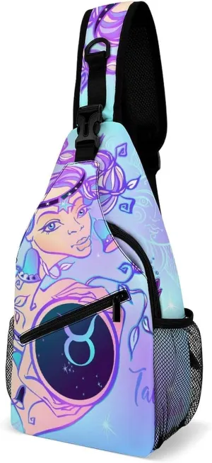 Zodiac-sign-virgo Sling Bag Crossbody Chest Bag Shoulder Bag For Travel Hiking Cycling Camping