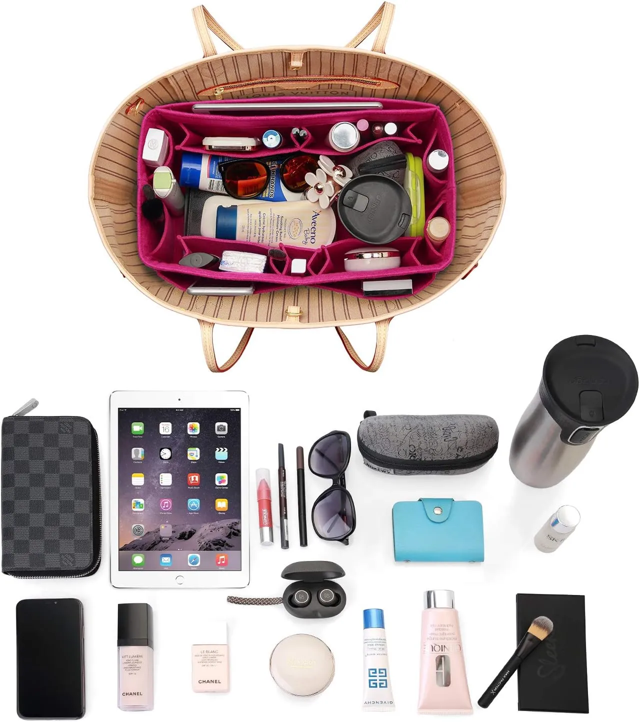 ZTUJO Felt Purse Organizer, Multi Pocket Bag in Bag Organizer For Tote & Handbag Shaper, Speedy 30, Speedy 35 and Speedy 40